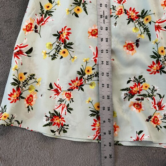 Ann Taylor Factory Mint Green Floral Midi Dress 6 Short Sleeve Cottage - Picture 7 of 10